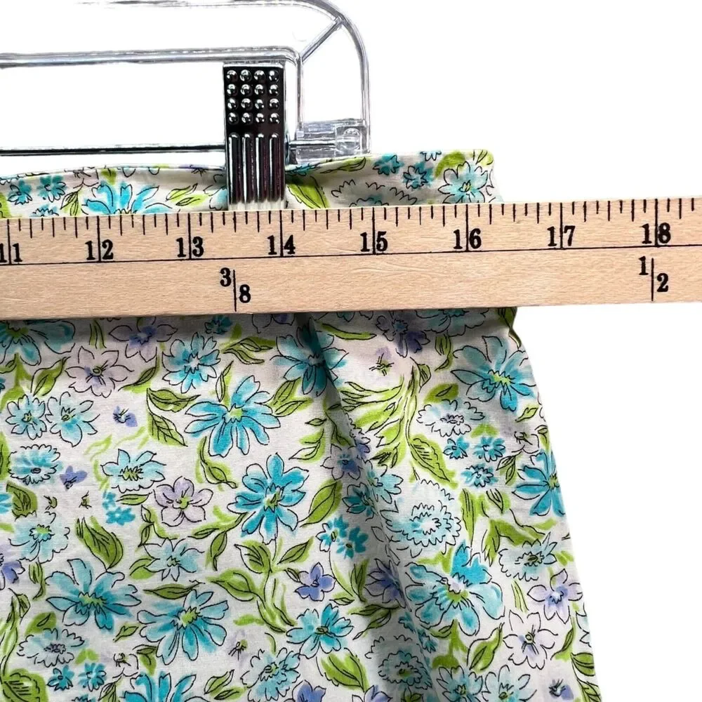 Jones New York Skirt Womens 12P Multi Floral Print Stretch Ruffle Hem‎ Cottage